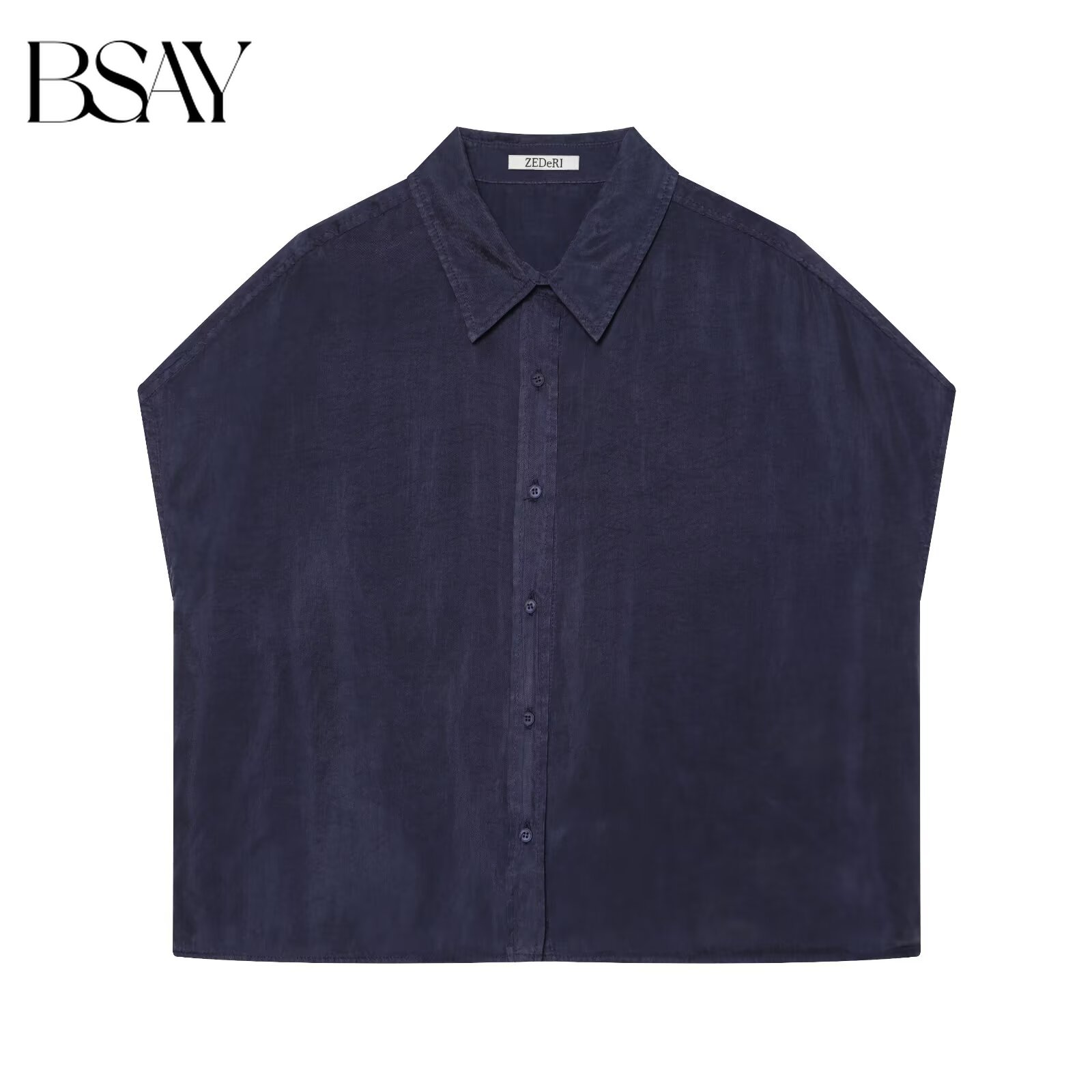 Shirt Camp Collar - BSAY New Women Fashion Lapel Sleeveless