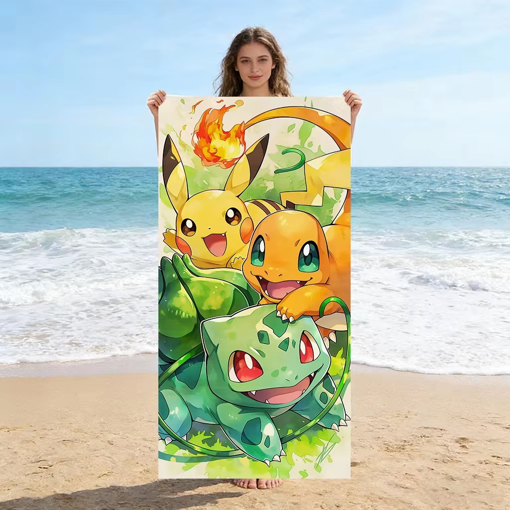 P-Pokemon Starters Anime Beach - Beach Towel Large recension och pris