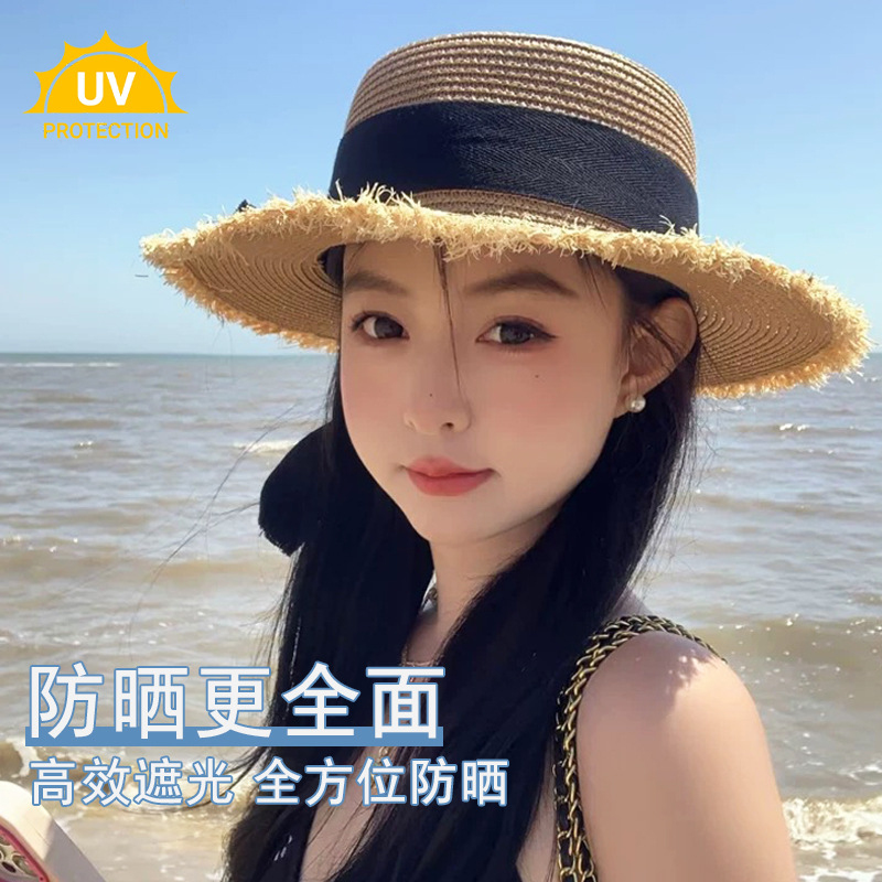 Women Straw Sun Hat Bowknot Su - Packable Hat Nylon recension och pris
