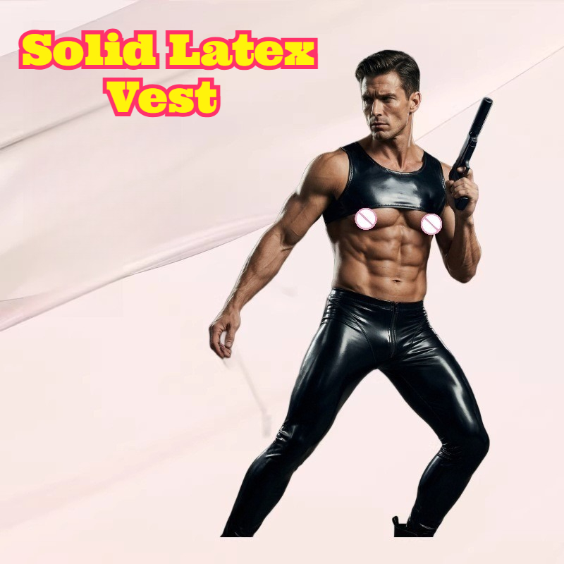 Solid Latex Vest Tight Short T - Tank Top Muscle recension och pris