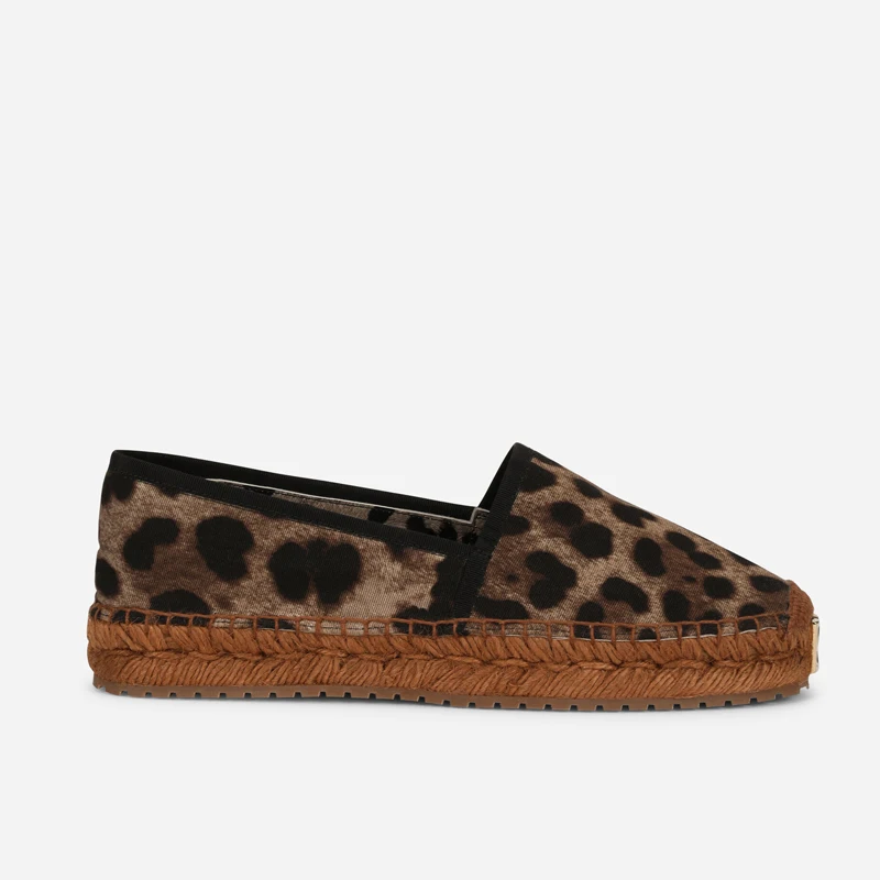Leopard Pattern Woven Sole Fla - Espadrille Slip On recension och pris