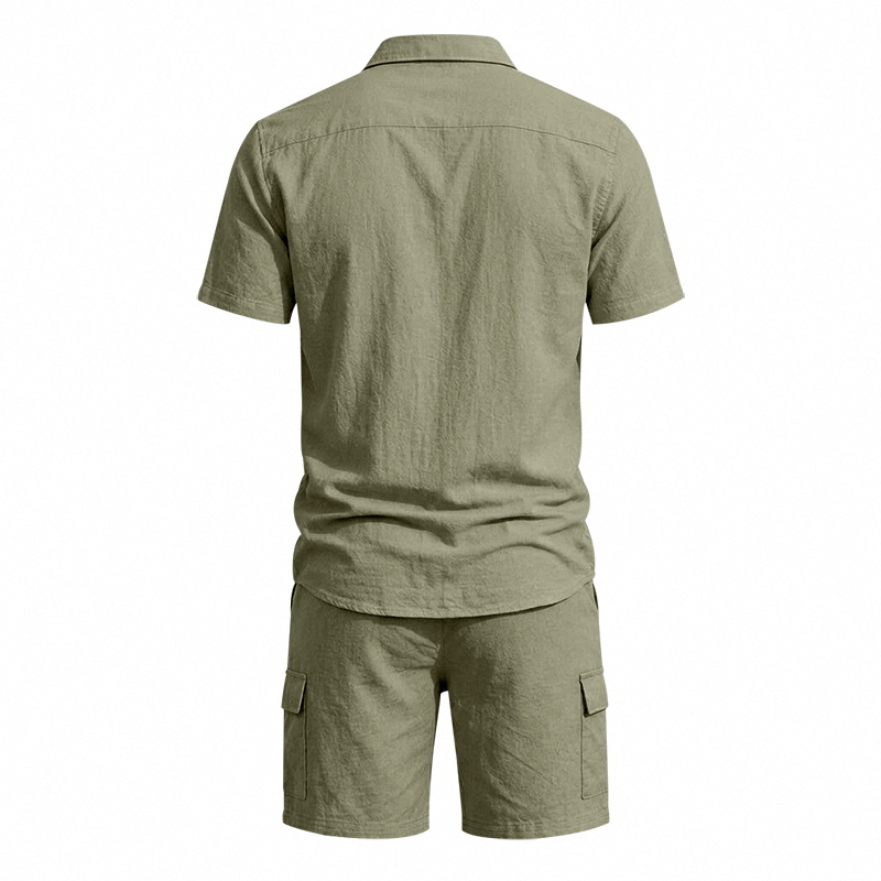 Men Summer American Linen Two  - Linen Shirt Breathable recension och pris