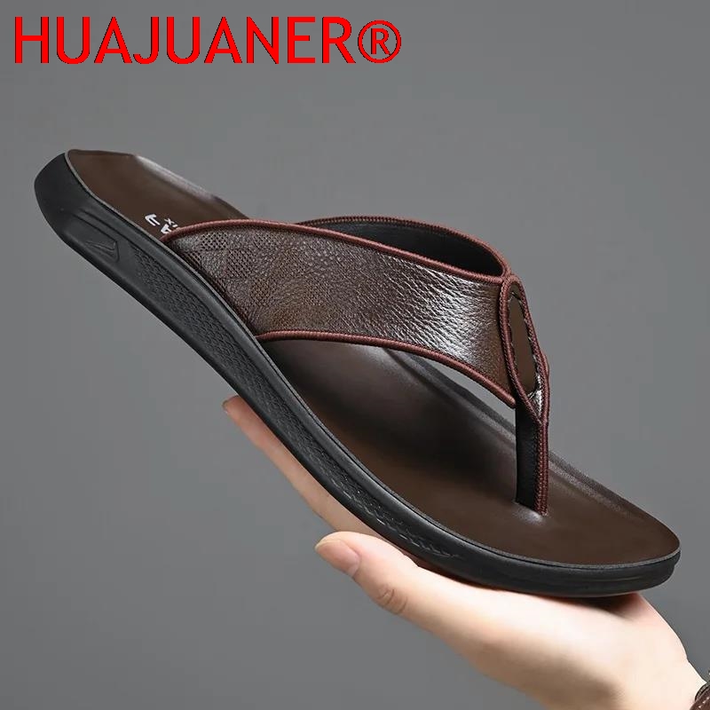 Casual Outdoor Men's Sandals S - Flip Flop Leather Men recension och pris